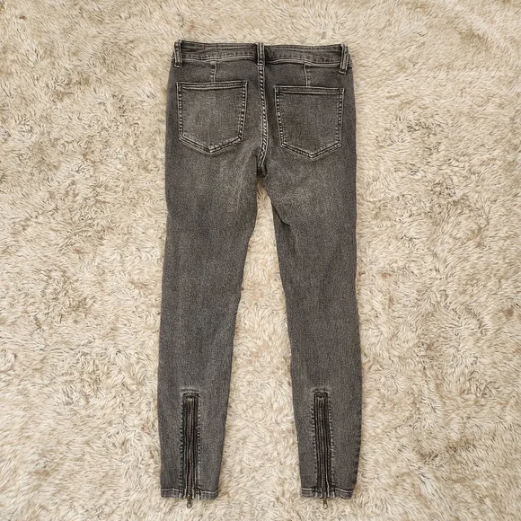 Free People We The Free Just Frills Low Rise Skinny Jeans Black Women's Size 26 - Picture 8 of 11